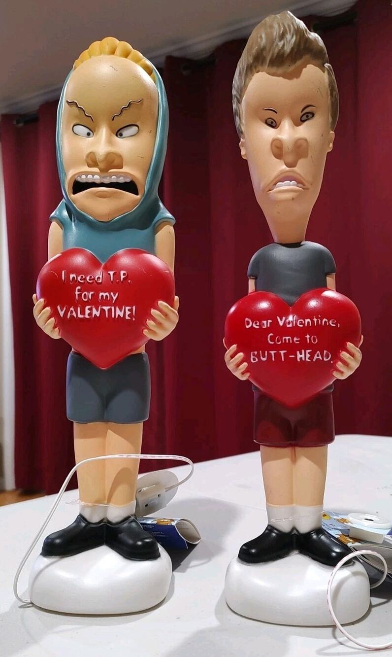Gemmy 2026 Beavis And Butthead Valentine’s day Blow Mold Set New With Tags